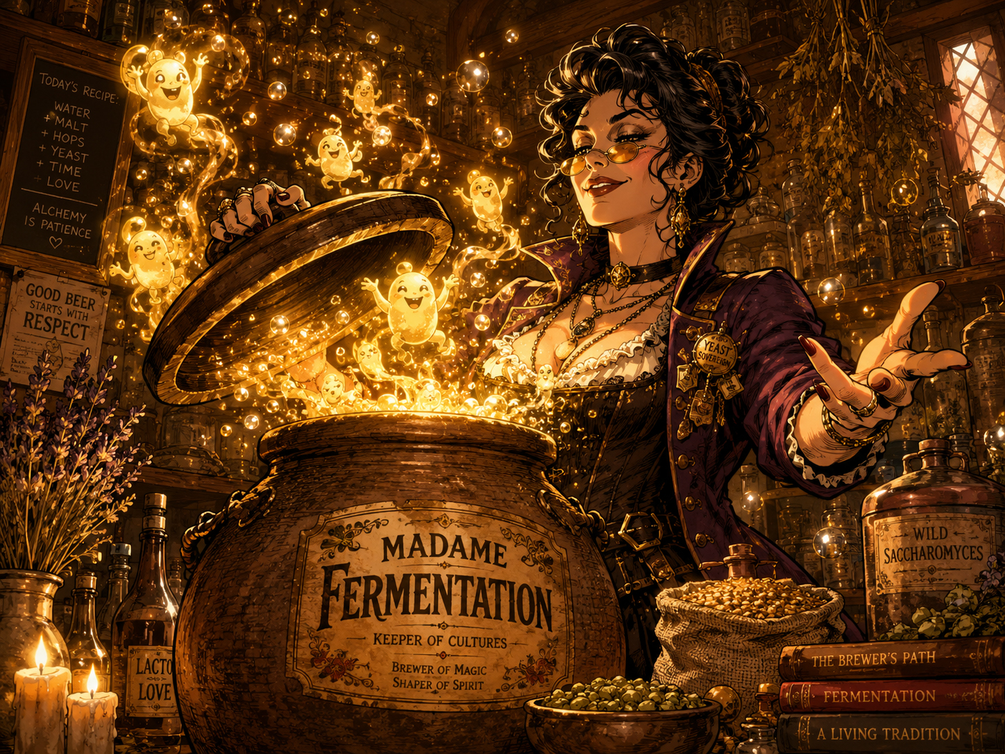 Madame Fermentation opens a magical ancient brewing jar
