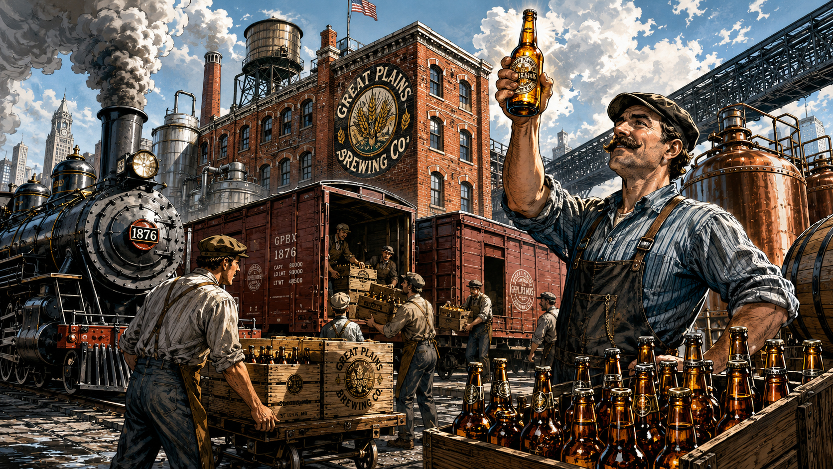 Railroads, glass bottles, and breweries in the industrial beer era